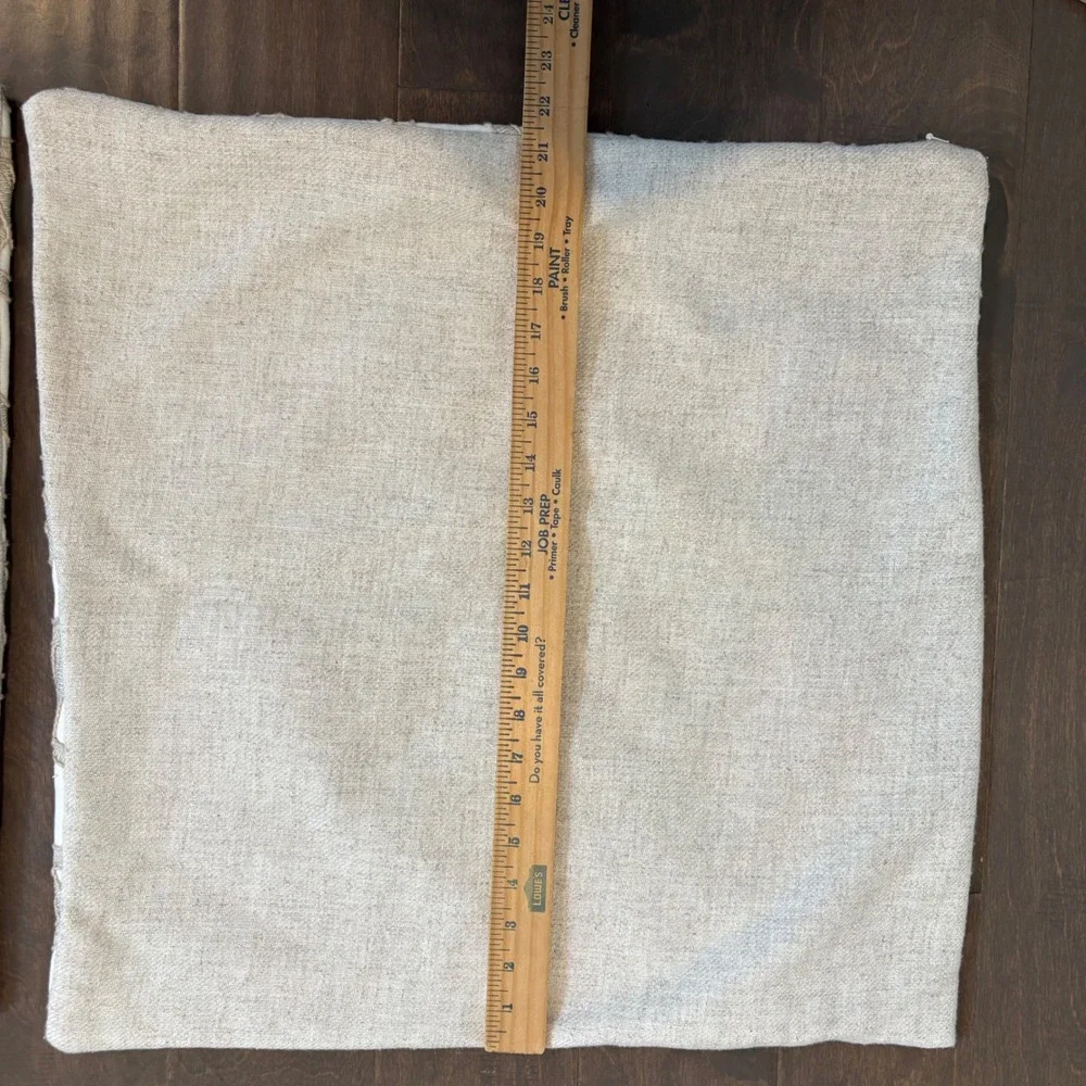 Set 2 Thom Filicia Pillow‎ Covers 21x21 Cream Tan Geometric Textured Embroidered